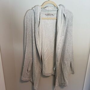 Athleta Light Gray Hooded Cardigan